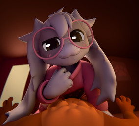 ambiguous_gender anthro bedroom clothed clothing collar collar_pull duo eyewear first_person_view fur glasses hair imminent_sex looking_at_viewer on_top smile straddling topwear wearing_glasses white_body white_fur balpal cave_story fan_character joji_squirrel kookie lagomorph mammal mimiga rodent sciurid tree_squirrel 3d_(artwork) digital_media_(artwork) hi_res