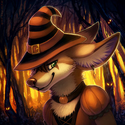 anthro black_choker black_clothing black_hat black_headwear black_jewelry black_necklace brown_body brown_fur brown_hair brown_nose chest_tuft choker clothed clothing detailed_background ear_piercing ear_ring ears_back eyelashes female forest fur glistening glistening_eyes green_eyes hair hat headgear headwear jewelry narrowed_eyes neck_tuft necklace orange_clothing orange_hat orange_headwear orange_topwear outside pattern_clothing pattern_hat pattern_headgear pattern_headwear piercing pivoted_ears plant ring_piercing smile solo striped_clothing striped_hat striped_headgear striped_headwear stripes tan_body tan_fur text topwear tree tuft mylafox canid canine fennec_fox fox mammal true_fox 1:1 2018 bust_portrait detailed icon portrait url