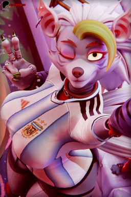 anthro argentina big_breasts breasts clothed clothing female football_jersey looking_at_viewer machine partially_clothed selfie solo blackterio mayosplash_(modeler) five_nights_at_freddy's five_nights_at_freddy's:_security_breach scottgames steel_wool_studios roxanne_wolf animatronic canid canine canis mammal robot wolf 2:3 3d_(artwork) absurd_res blender_(artwork) blender_cycles_(artwork) digital_media_(artwork) hi_res