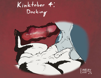 animal_genitalia anthro anthro_on_feral balls bestiality black_body black_fur blue_balls blue_body blue_fur docking duo feral frottage fur genitals internal knot_in_sheath male male/male nude penetration penile penises_touching red_background sex sheath sheath_penetration sheath_play simple_background white_balls white_body white_fur sketchy_shelby canid canine mammal 2025 dated hi_res signature