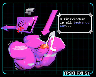 2_horns anthro armless balls big_butt black_eyes blue_text blush bodily_fluids bottom_heavy butt cum cumshot drooling ejaculation exhausted featureless_legs flaccid foreskin genital_fluids genitals glans hands-free horn huge_butt huge_thighs male motion_lines navel nude nude_anthro nude_male open_mouth open_smile penis pink_balls pink_body pink_foreskin pink_glans pink_horn pink_penis rectangular_speech_bubble red_blush saliva saliva_string smile solo spiral spiral_eyes steam sweat sweatdrop text thick_thighs tired white_speech_bubble white_text wide_hipped_anthro wide_hipped_male wide_hips conditional_dnp piskelpaxels deltarune undertale_(series) computer_virus_(species) darkner digital_creature virovirokun 2025 3d_(artwork) 5:4 artist_name digital_media_(artwork) english_text watermark