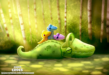 age_difference ambiguous_gender blue_body blue_scales clothing eyes_closed feral footwear green_body green_scales group humor outside plant pun purple_body purple_scales scales shoes teeth text tree visual_pun water yellow_body yellow_scales young piper_thibodeau crocs crocodile crocodilian reptile scalie 2019 digital_media_(artwork) digital_painting_(artwork) painting_(artwork) url