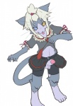 alternative_fashion anthro balls biped bottomwear clothed clothing crossdressing erection femboy genitals heterochromia j-fashion lolita_(fashion) male penis skirt solo standing tail tongue tongue_out whiskers kosian domestic_cat felid feline felis mammal hi_res