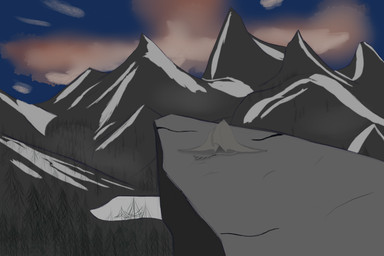 ambiguous_gender cliff feral folded_wings landscape mountain plant snow solo tail tree wings basaltara mythology basaltara_(character) dragon mythological_creature mythological_scalie scalie 3:2 absurd_res hi_res