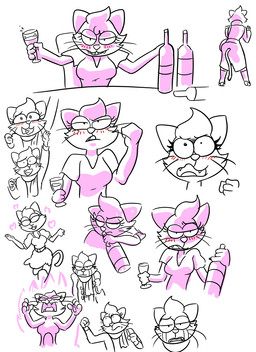 alcohol angry beverage blush bodily_fluids crying drunk eyes_closed female food happy heart_symbol solo substance_intoxication tears wine unknown_artist anisava jenny_(anisava) domestic_cat felid feline felis mammal hi_res portrait