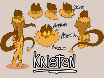 big_butt blush brown_body brown_fur butt directional_arrow female fur grey_background heart_tail multicolored_body multiple_poses pose rear_view ruff simple_background solo tail text tongue tongue_out two_tone_body wide_eyed yellow_blush yellow_body yellow_fur vrtstx kristen_(vrtstx) humanoid 4:3 absurd_res character_name hi_res model_sheet spanish_text