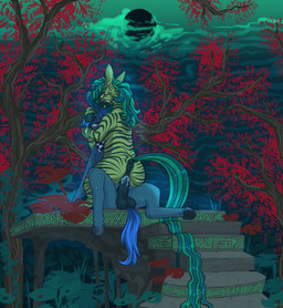 abstract_background animal_genitalia animal_penis animal_vulva anus balls big_pupils blush bodily_fluids butt cuddling cum cum_in_vagina cum_inside dilated_pupils dock_(anatomy) dock_piercing duo ear_piercing equine_anus equine_genitalia equine_penis equine_vulva erection female female_penetrated feral from_front_position furgonomic_piercing furgonomics genital_fluids genitals green_eyes hair horn kerchief leaf leaking_cum male male/female male_penetrating male_penetrating_female mastery_position neckerchief neckwear nude penetration penile penis piercing plant psychedelic psychedelic_background pupils sex sitting smile striped_body stripes tail teeth tree vaginal vaginal_fluid_string vaginal_fluids vaginal_fluids_on_penis vulva stray_prey hasbro my_little_pony mythology fan_character forest_glade lucent_(oc) equid equine horse mammal mythological_creature mythological_equine pony unicorn zebra 2025 absurd_res digital_media_(artwork) hi_res