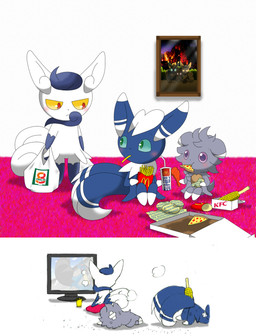 2_tails :< abuse ambiguous_gender anthro bandage black_body black_fur blue_body blue_fur blue_hair blush box burger carpet chicken_meat chopsticks container corn eating electronics family fast_food female food fried_chicken fries fur gloves_(marking) green_eyes group hair inside leg_markings looking_at_another lying male markings meat multi_tail multicolored_body multicolored_fur object_in_ass on_front on_side photo picture_frame pizza plant red_eyes roast_chicken_leg shrub simple_background sitting socks_(marking) standing tail television two_tone_body two_tone_fur white_background white_body white_fur white_hair winick-lim kfc mcdonald's nintendo pokemon canid canine espurr felid generation_4_pokemon generation_6_pokemon lucario mammal meowstic meowstic_(female) meowstic_(male) pokemon_(species) 2013 comic digital_media_(artwork) hi_res