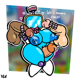 4_fingers abstract_background areola balls big_balls big_breasts big_penis blue_areola blue_body blush blush_lines bodily_fluids bow_tie bow_tie_only breasts brown_body brown_skin cross dialogue disembodied_penis drop_shadow empty_eyes erection eyelashes female fingers for_a_head foursome genital_fluids genitals gesture grey_body group group_sex hand_gesture heart_reaction holding_another's_penis holding_penis huge_balls huge_breasts huge_penis huge_thighs human_on_humanoid interspecies inverted_cross inverted_nipples knock-kneed logo machine male male/female mostly_nude multicolored_body nipples not_furry outline penis pink_bow_tie pointing pointing_up precum precum_string pussyjob screen screen_face screencap screencap_background sex standing tan_body tan_skin text thick_thighs thigh_sex three-quarter_view white_body white_eyes white_outline filthyskull monita_(nintendoland) human humanoid mammal object_head robot robot_humanoid screen_head 1:1 2024 aliasing artist_logo binary_drawing cel_shading digital_drawing_(artwork) digital_media_(artwork) english_text hi_res shaded
