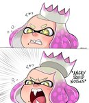 angry bearing_fangs crown fangs female hair headgear markings mole_(marking) multi-word_onomatopoeia onomatopoeia open_mouth pseudo_hair sharp_teeth short_hair simple_background solo sound_effects teeth tentacle_hair tentacles text yellow_eyes shadman angry_noises nintendo splatoon pearl_(splatoon) animal_humanoid cephalopod cephalopod_humanoid humanoid inkling marine marine_humanoid mollusk mollusk_humanoid 2017 english_text japanese_text meme reaction_image