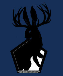 ambiguous_gender antlers feral horn logo pentagon_(shape) simple_background solo transparent_background hkw-forge jackalope lagomorph mammal absurd_res alpha_channel artist_logo black_and_white hi_res monochrome