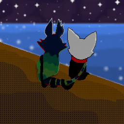 duo male male/male peaceful sand sea star water pixmeer rain_world videocult meer_(pixmeer) domestic_cat felid feline felis mammal 1:1 absurd_res colored digital_media_(artwork) hi_res pixel_(artwork)