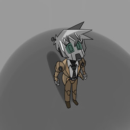 above brown_clothing clothing grey_body grey_eyes grey_hair hair imminent_crush impending_doom in_awe joints looking_up machine male necktie not_furry pseudo_clothing pseudo_hair screw shadow shoulder_pads solo suit leoposting humanoid robot robot_humanoid 1:1 2026 comic digital_drawing_(artwork) digital_media_(artwork) hi_res