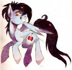 cutie_mark female feral solo wings kunaike adventure_time cartoon_network hasbro my_little_pony mythology marceline_abadeer equid equine mammal mythological_creature mythological_equine pegasus vampire crossover