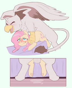 balls beak blush bodily_fluids cum cum_drip cutie_mark dripping duo eyes_closed feathered_wings feathers female female_penetrated feral feral_on_feral feral_penetrated feral_penetrating feral_penetrating_feral fur genital_fluids genitals hair heart_eyes heart_symbol hooves male male/female male_penetrating male_penetrating_female penetration penile penile_penetration penis_in_vagina pink_hair sex tail tail_tuft tuft vaginal vaginal_penetration white_body wings yellow_body yellow_fur porldraws friendship_is_magic hasbro my_little_pony mythology fluttershy_(mlp) avian equid equine gryphon horse mammal mythological_avian mythological_creature pony comic hi_res