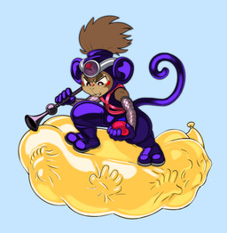 anthro balloon bound brown_body brown_fur bulge clothing curling_tail duo encasement facial_markings fur glistening glistening_body glistening_latex hair_up head_markings holding_object inflatable latex latex_clothing looking_down looking_down_at_partner male markings ninja open_mouth raised_tail red_eyes simple_background tail trapped_in_balloon warrior yellow_latex owy haplorhine mammal monkey primate hi_res