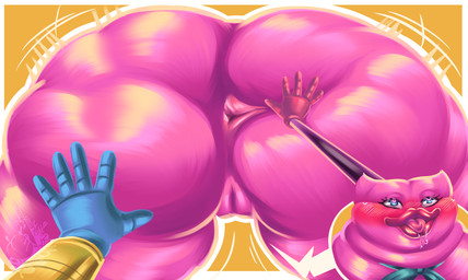 ambiguous_gender anthro anus anus_focus big_anus big_butt bimbo_anthro blue_eyes blush bodily_fluids butt butt_focus butt_grab duo female flustered fur gear genitals grabpack grope hand_on_butt heart_eyes heart_symbol interspecies lips nude obese obese_anthro obese_female overweight overweight_anthro overweight_female pink_anus plushie rear_view red_lips saliva saliva_on_tongue saliva_string simple_background size_difference spread_anus spread_butt spreading thick_lips tongue tongue_out toy vulva lionberrymochi mob_entertainment poppy_playtime kissy_missy protagonist_(poppy_playtime) animate_inanimate furred_monster living_plushie living_toy monster wuggy_(poppy_playtime) absurd_res detailed hi_res lineless