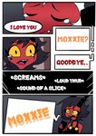 anthro bodily_fluids crying female hell male sad sound_effects tears text bb_team helluva_boss helluva_exterminator millie_(helluva_boss) moxxie_(helluva_boss) demon humanoid imp absurd_res comic hi_res