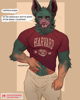 5_fingers anthro arm_hair belly_hair biped body_hair claws clothed clothed_anthro clothed_male clothing clothing_lift dialogue fangs fingers front_view fully_clothed fur happy_trail male muscular muscular_male patreon_logo shirt simple_background solo standing teeth text topwear ekzonzz dispatch harvard_university patreon sonar_(dispatch) bat hybrid mammal absurd_res alternate_version_at_paywall english_text hi_res