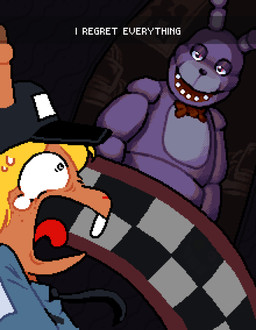 anthro antlers bodily_fluids duo female freckled_face freckles furgonomic_hat furgonomic_headwear furgonomics glistening_eyelids horn machine male male/female pizzeria scared screaming security security_guard standing sweat tears text asepriterico deltarune five_nights_at_freddy's scottgames undertale_(series) bonnie_(fnaf) noelle_holiday animatronic deer lagomorph leporid mammal rabbit robot absurd_res english_text hi_res