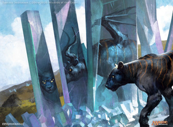 altered_reflection ambiguous_gender black_body black_fur cloud crystal feral fur grass horn membrane_(anatomy) membranous_wings multi_eye outside plant reflection side_view solo whiskers wings tomasz_jedruszek hasbro magic:_the_gathering wizards_of_the_coast felid mammal official_art