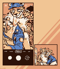 anal anal_penetration anthro anthro_on_anthro anthro_penetrated anthro_penetrating anthro_penetrating_anthro biped camera_view clothed clothing cuddling doggystyle duo from_behind_position looking_pleasured male male/male male_penetrated male_penetrating male_penetrating_male nude one_eye_closed partially_clothed penetration penile penile_penetration photo sex text uniform wink furvidd canid canine canis cheetah domestic_dog felid feline mammal digital_media_(artwork) english_text hi_res pixel_(artwork)