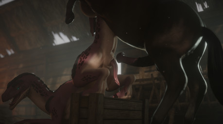 anatomically_correct anatomically_correct_genitalia anatomically_correct_penis animal_genitalia animal_penis anus big_penis bodily_fluids duo equine_genitalia equine_penis erection feral feral_on_feral flared_penis genital_fluids genital_slit genitals imminent_sex interspecies male male/male open_mouth penis tail tapering_penis tongue drakebythelake jinnoaka_(modeler) dinosaur dromaeosaurid equid equine horse interceptor mammal prehistoric_species reptile saurischian scalie theropod 3d_(artwork) absurd_res digital_media_(artwork) hi_res widescreen
