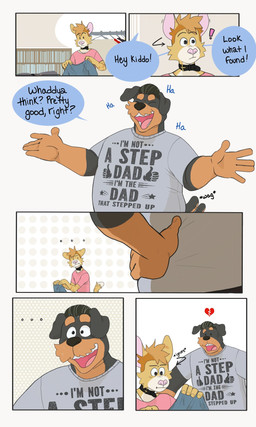 5_fingers age_difference anthro arms_out arms_outstretched belly big_belly black_body black_fur black_hair black_nose blush broken_heart brown_body brown_fur clothed clothing daddy_kink dialogue exclamation_point fingers fur hair hand_on_hip hanger humor joke laugh laundry male male_anthro mature_male mullet pink_nose shirt simple_background size_difference slightly_chubby smile striped_body striped_fur stripes tail tail_motion tailwag tan_body tan_fur topwear whisker_spots white_background white_body white_fur p_rindustries chuck_(p_rindustries) will_(p_rindustries) canid canine canis dobermann domestic_cat domestic_dog felid feline felis mammal pinscher 3:5 colored comic digital_media_(artwork) english_description hi_res stepfather_(lore) stepfather_and_stepchild_(lore) stepfather_and_stepson_(lore) stepparent_(lore) stepparent_and_stepchild_(lore) stepparent_and_stepson_(lore) stepson_(lore)