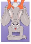 4_toes 5_fingers ahegao anthro bodily_fluids butt cum cum_inside cum_on_butt cum_on_hand feet female fingers genital_fluids genitals looking_pleasured male male/female nude orange_penis penis sex solo toes dirtyduckart disney zootopia judy_hopps lagomorph leporid mammal rabbit hi_res