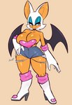 anthro big_breasts blue_eyes boots bottomwear breasts cleavage clothed clothing denim denim_bottomwear denim_clothing denim_shorts female footwear high_heeled_boots high_heels narrowed_eyes shoes shorts solo thick_thighs evenesko.d.fox_(artist) jamoart sega sonic_the_hedgehog_(series) rouge_the_bat bat mammal 2022 2d_animation animated motion_tweening short_playtime