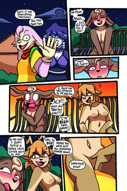 5_fingers 6_panel_comic anthro antlers bench black_nose blue_body blue_fur blue_hair blush blush_lines blushing_profusely breasts brown_body brown_fur brown_nipples building casual_erection casual_exposure casual_nudity claws clothed clothed_female clothing cloud covering covering_breasts covering_crotch covering_self crown embarrassed erection eyebrows female finger_claws fingering fingers fur genitals gloves hair handwear headgear horn house jewelry masturbation multicolored_body multicolored_fur navel night nipples nude nude_anthro nude_female orange_hair pink_body pink_fur plant plantigrade public public_masturbation public_nudity scut_tail short_tail shrub star tail tan_body tan_fur text tiara tongue vaginal vaginal_fingering vaginal_masturbation vulva white_body white_fur deerkid nintendo star_fox ariel_(deerkid) krystal_(star_fox) lucy_hare peppy's_granddaughter canid canine canis deer fox hare lagomorph leporid mammal rabbit 2:3 absurd_res comic english_text hi_res daughter_(lore) mother_(lore) mother_and_child_(lore) mother_and_daughter_(lore) parent_(lore) parent_and_child_(lore) parent_and_daughter_(lore)