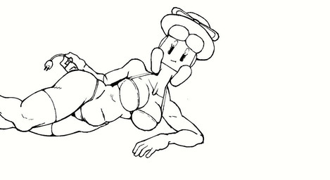 anthro charger clothing female lingerie machine solo dot_executables android robot 2d_animation animated frame_by_frame short_playtime webm