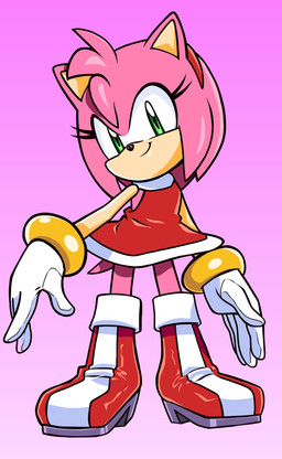 adolescent anthro boots clothed clothing dress female footwear gloves gradient_background hair handwear looking_at_viewer shoes short_hair simple_background smile solo standing tail young randomguy999 sega sonic_the_hedgehog_(series) amy_rose eulipotyphlan hedgehog mammal absurd_res hi_res