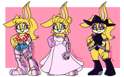 boots bottomwear clothing cybernetic_arm cybernetic_leg cybernetic_limb dress eyelashes female footwear fur green_eyes hair pink_background ponytail rabbit_ears scut_tail shirt shoes short_tail shorts simple_background tail tied_shirt topwear yellow_body yellow_fur clownkidsquid archie_comics sega sonic_the_hedgehog_(archie) sonic_the_hedgehog_(comics) sonic_the_hedgehog_(series) bunnie_rabbot buns_rabbot lagomorph leporid mammal rabbit hi_res