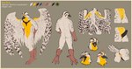 animal_genitalia anthro anus avian_slit beak border genital_slit genitals male penis smile solo yellow_border wolfsniper gem_(gembirb) avian bird western_meadowlark hi_res model_sheet