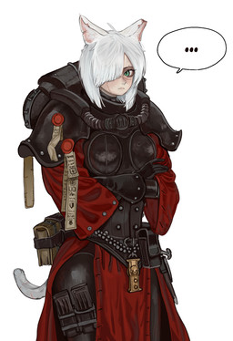 adepta_sororitas animal_ears armor book clothed clothed_female clothed_humanoid clothing crossed_arms female green_eyes hair hair_over_eye looking_at_viewer notched_ear solo tail white_hair 101ho warhammer_(franchise) warhammer_40000 animal_humanoid cat_humanoid felid felid_humanoid feline feline_humanoid felinid humanoid mammal mammal_humanoid 2025 hi_res