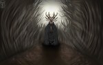 anthro antlers bone cloak clothed clothing horn male plant rib_cage solo teeth tree water daxm spooky's_jump_scare_mansion specimen_8 deer ghost mammal monster spirit absurd_res digital_media_(artwork) hi_res signature