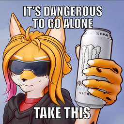 anthro female holding_object smile solo hudodriverufo monster_energy hella_faith cheetah felid feline mammal meme