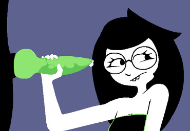 animal_genitalia black_clothing black_dress black_hair bodily_fluids buckteeth canine_genitalia clothing dress duo eyewear faceless_character faceless_male female female_focus genital_fluids genitals glasses hair handjob kneeling knot knotted_penis leaking_precum long_hair looking_at_genitalia looking_at_penis looking_away looking_up_at_partner male penile penis pixelated precum round_glasses sex simple_background slim solo_focus standing strapless_clothing strapless_dress teeth uglycoal homestuck ms_paint_adventures bec_noir jade_harley human mammal aliasing animated digital_media_(artwork) shaded simple_shading