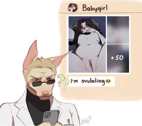 anthro blonde_hair cellphone clothed clothing electronics eyewear female fur genitals glasses hair male male/female multicolored_body multicolored_fur nipples nude phone smartphone texting vulva mystery.dog apple_inc. capcom iphone resident_evil albert_wesker alexa_(mystery.dog) border_collie canid canine canis collie dobermann domestic_dog herding_dog mammal pastoral_dog pinscher sheepdog