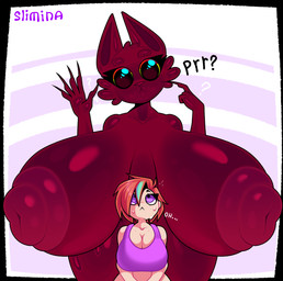 anthro big_breasts big_female big_nipples breasts female female/female huge_breasts huge_nipples hyper hyper_breasts nipples slime miraslimina goo_creature human mammal absurd_res hi_res