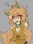 anthro big_breasts breasts clothed clothing crown female hair headgear looking_at_viewer open_mouth princess royalty simple_background smile solo standing mochii~ towergirls dog_princess canid canine canis domestic_dog mammal digital_media_(artwork) hi_res