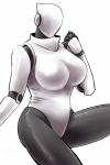 2:3 android big_breasts breasts clothing eyeless faceless female haydee haydee_(game) hi_res huge_breasts humanoid machine mouthless not_furry robot robot_humanoid simple_background solo tight_clothing white_background