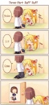 blonde_hair brown_hair caught_in_the_act clothing dress duo_focus faceless_character faceless_male female group hair innuendo male male/female not_furry pretending walk-in shigatake human mammal 4koma comic