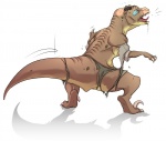 2007 biceps dinosaur dromaeosaurid human kuma male mammal muscular muscular_male reptile scalie solo tail theropod transformation velociraptor