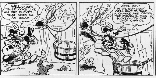anthro bottomwear cactus clothed clothing cowboy_hat dialogue feral footwear gloves group gun handwear hat headgear headwear hooves male open_mouth outside pants plant quadruped ranged_weapon text tree weapon floyd_gottfredson roy_nelson disney public_domain mickey_mouse equid equine horse mammal mouse murid murine rodent 1930 20th_century absurd_res ancient_art black_and_white comic dated english_text hi_res long_image monochrome signature wide_image