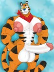 abs anthro balls barazoku big_balls big_muscles big_nipples big_pecs big_penis genitals huge_balls huge_muscles huge_nipples huge_pecs huge_penis hyper hyper_balls hyper_genitalia hyper_nipples hyper_penis male mascot muscular muscular_anthro muscular_legs muscular_male nipples pecs penis scarf solo tail hehdgd frosted_flakes kellogg's tony_the_tiger felid mammal pantherine tiger absurd_res hi_res