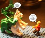 ambiguous_gender angry dialogue dragon english_text equid equine feral feral_on_feral from_behind_position genitals grandfathered_content green_penis group horse human humor interspecies lego lego_brick lego_dragon_(6129c02) male mammal mythological_creature mythological_scalie mythology penis photography_(artwork) scalie sex tail text unknown_artist