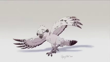 chest_tuft dancing eyes_closed feathers feral grey_body grey_feathers multicolored_body multicolored_feathers simple_background smile solo tuft white_background white_body white_feathers genystar avian bird 2d_animation animated frame_by_frame no_sound short_playtime webm