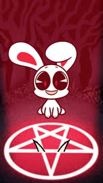 ambiguous_gender anthro daww duo feral humor inverted_pentacle inverted_pentagram occult_symbol pentacle pentagram smile symbol text wings kyrakupetsky chikn_nuggit iscream_(chikn_nuggit) demon humanoid lagomorph mammal 9:16 animated digital_media_(artwork) english_text hi_res official_art short_playtime sound voice_acted webm nonbinary_(lore)